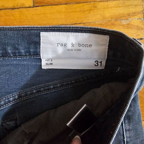 Rag & Bone Fit 2 Slim Jeans Men's 31x32 Dark Wash Denim - Picture 7 of 10